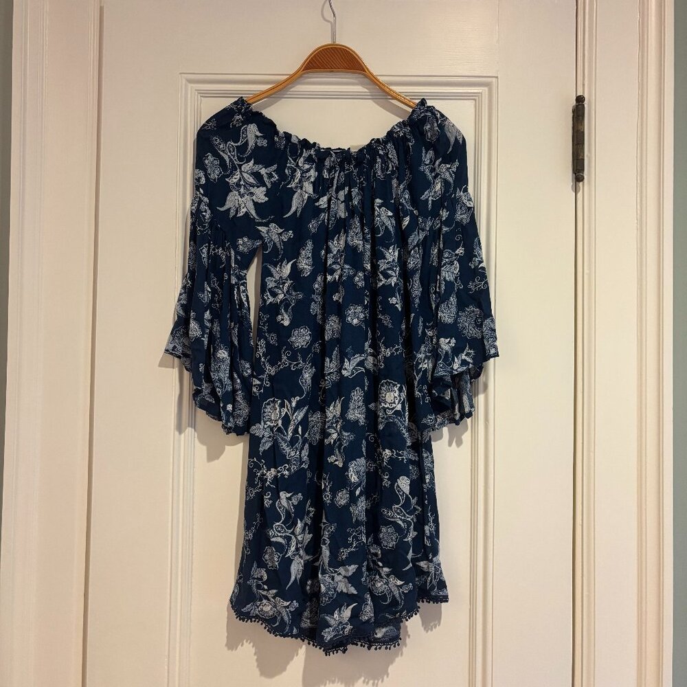 Knox Rose Blue Flare Sleeve Dress - Women's/Junior's XS